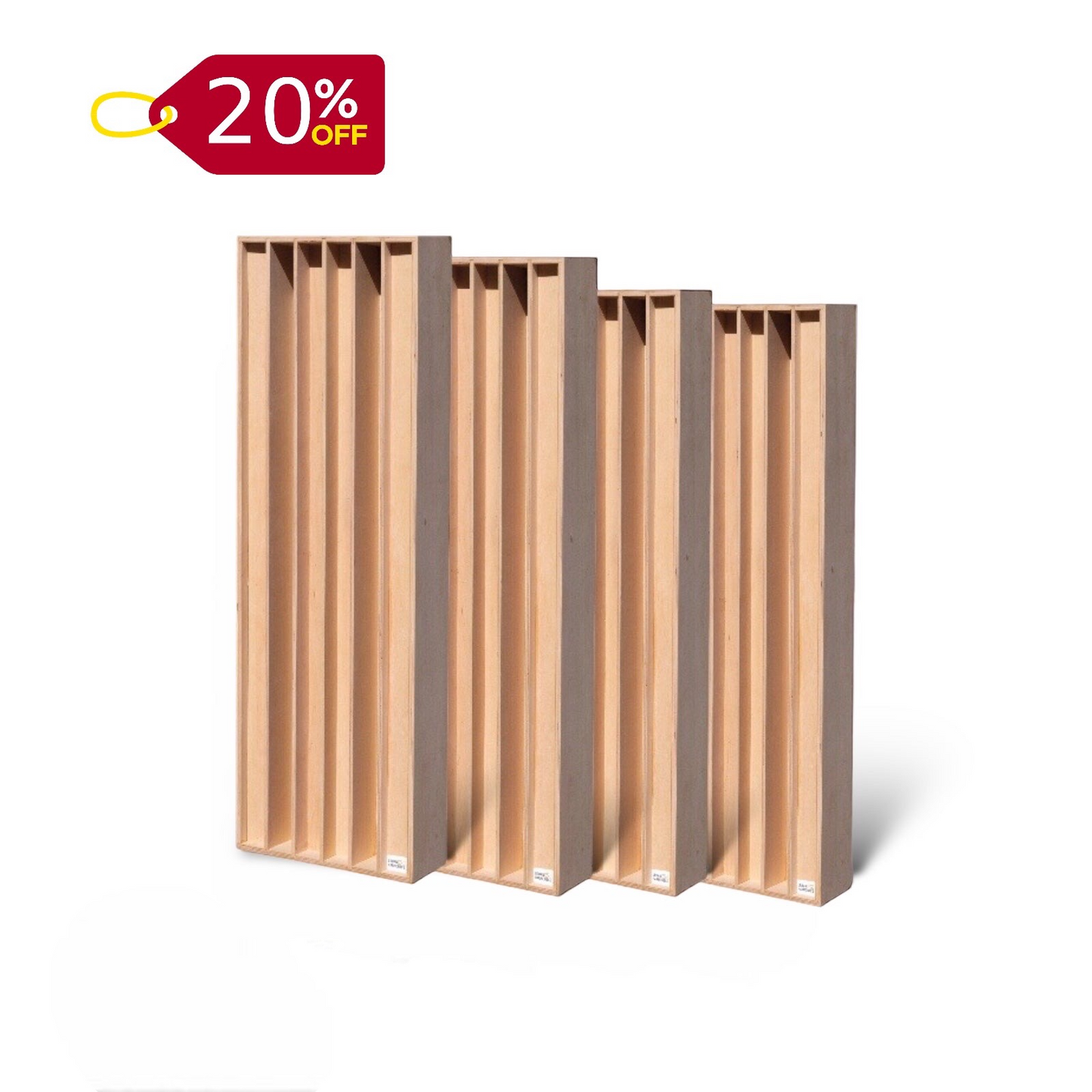 4x 1D "QD-6" Akustik Diffusor (Natur)